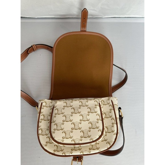 COPY - CELINE MEDIUM FOLCO BAG IN TRIOMPHE CANVAS AND CALFSKIN NEW W/Tags & Dus… - Picture 3 of 16